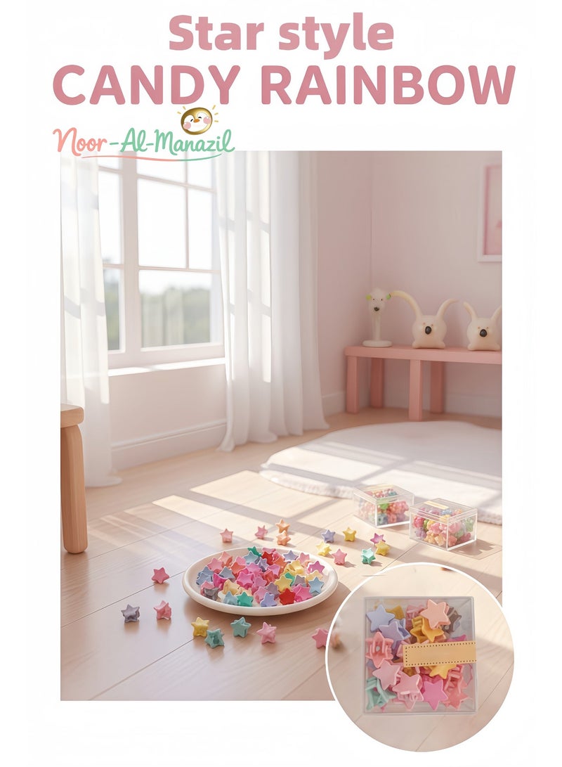 86 mini princess hair clips (1.5cm each) + 1 storage box, star design, perfect for girls' hair styling. Versatile colors, suitable for everyday baby hair accessories. - Image 5